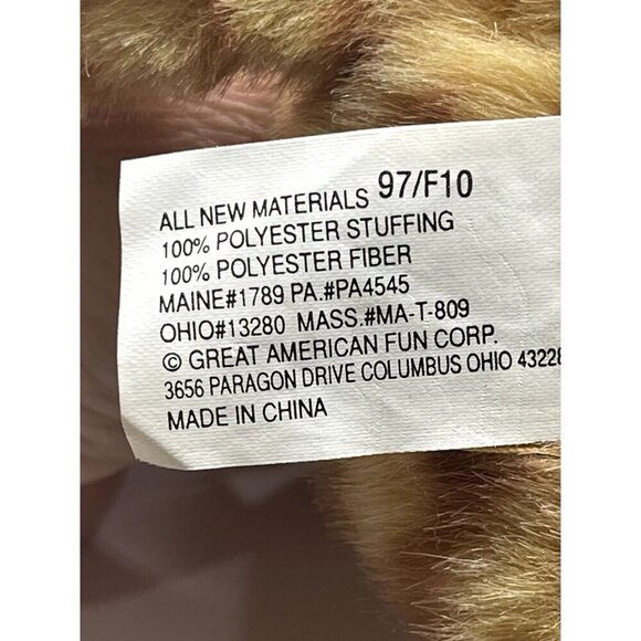 Great American Fun VINTAGE plush Small Orange Tabby Cat Sound Box NOT WORKING - Picture 7 of 8